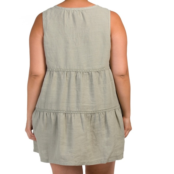NWT LUCKY BRAND Sleeveless V Neck Tiered Crochet Trim Mini Dress - Picture 4 of 5